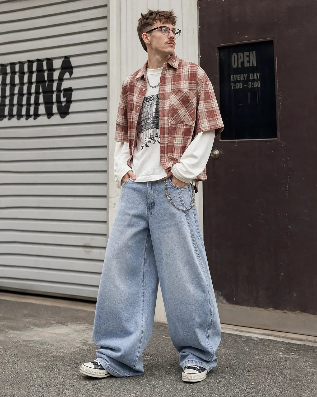 Acid Washed Distressed Barrel Jeans | Inflation Streetwear