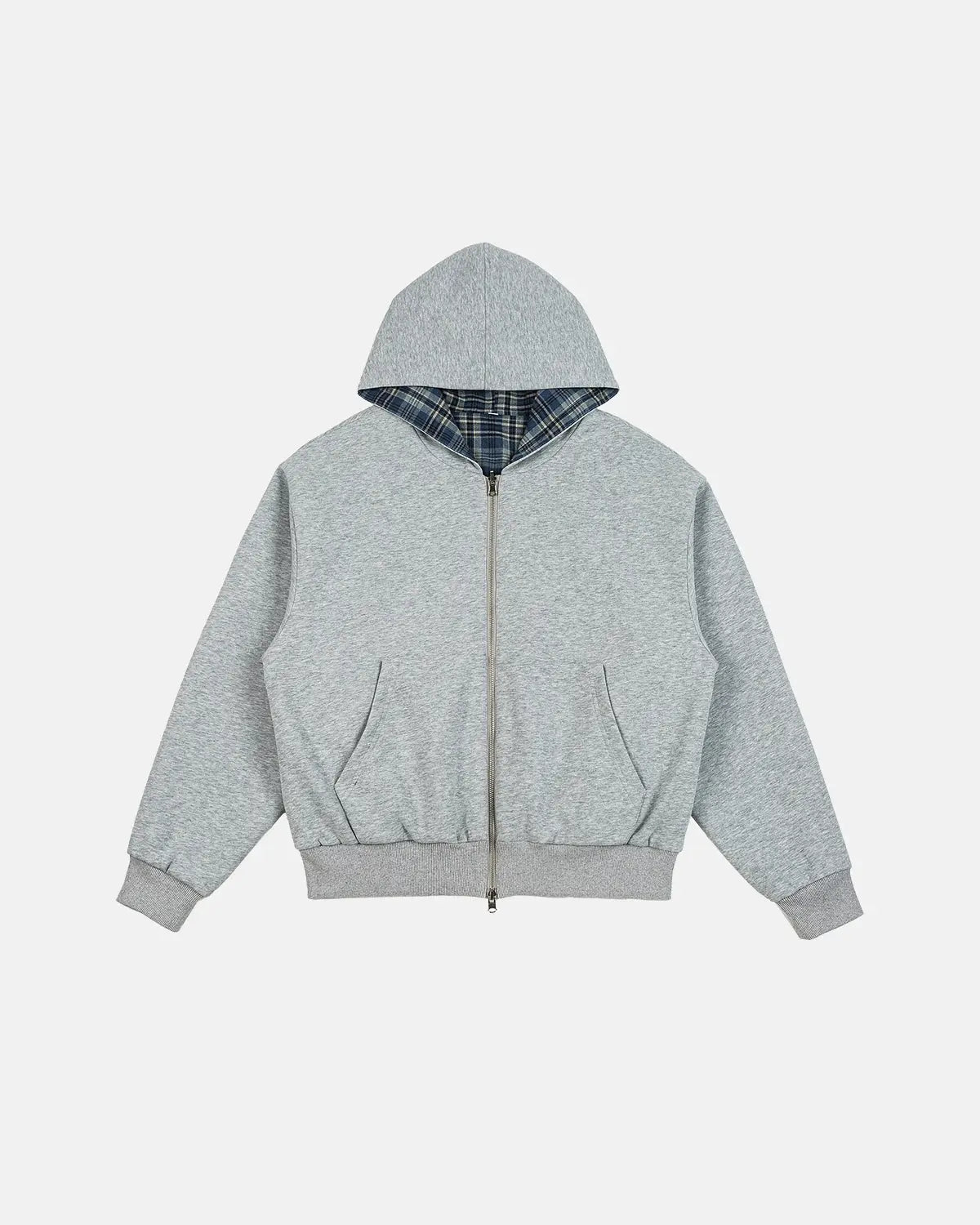 Reversible Plaid Cropped Hoodies | Inflation Streetwear