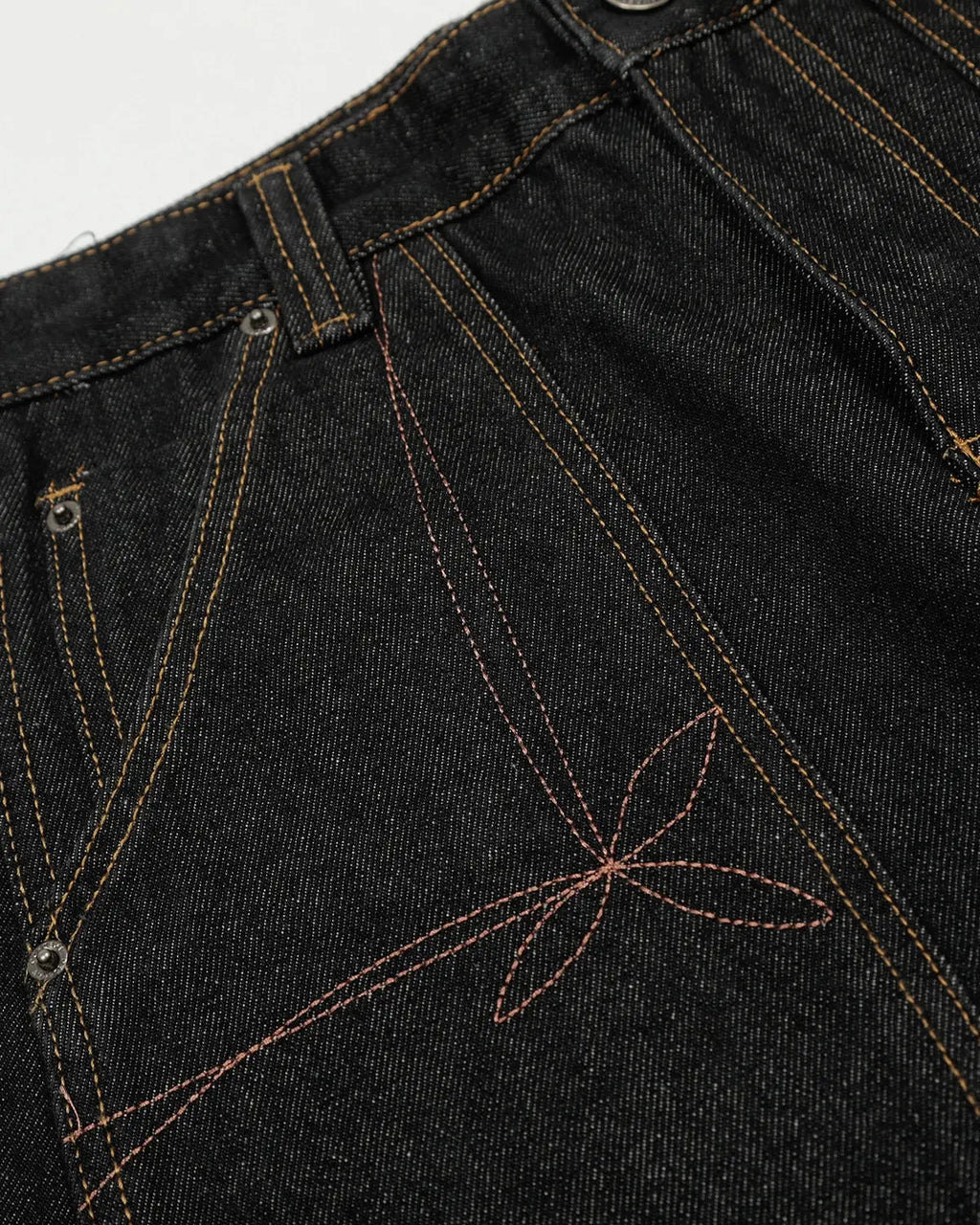 Raw Embroidery Baggy Jeans | Inflation Streetwear