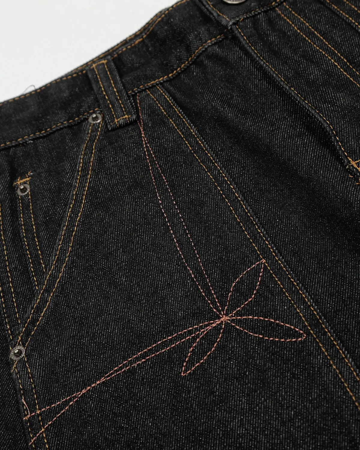 Raw Embroidery Baggy Jeans | Inflation Streetwear