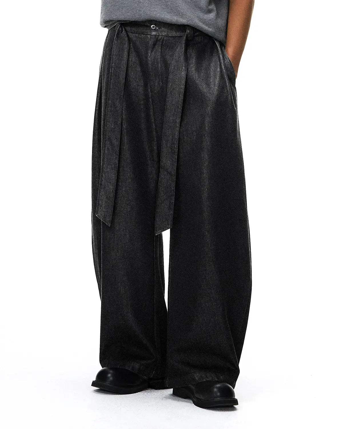 Raw Silky Denim Jeans with Belt | Inflation Streetwear