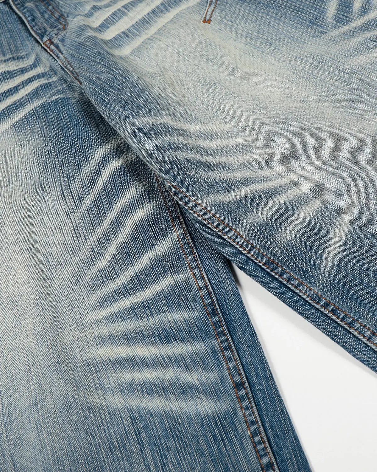 Acid Wash Whisker Bamboo Weave Jeans | Inflation Streetwear