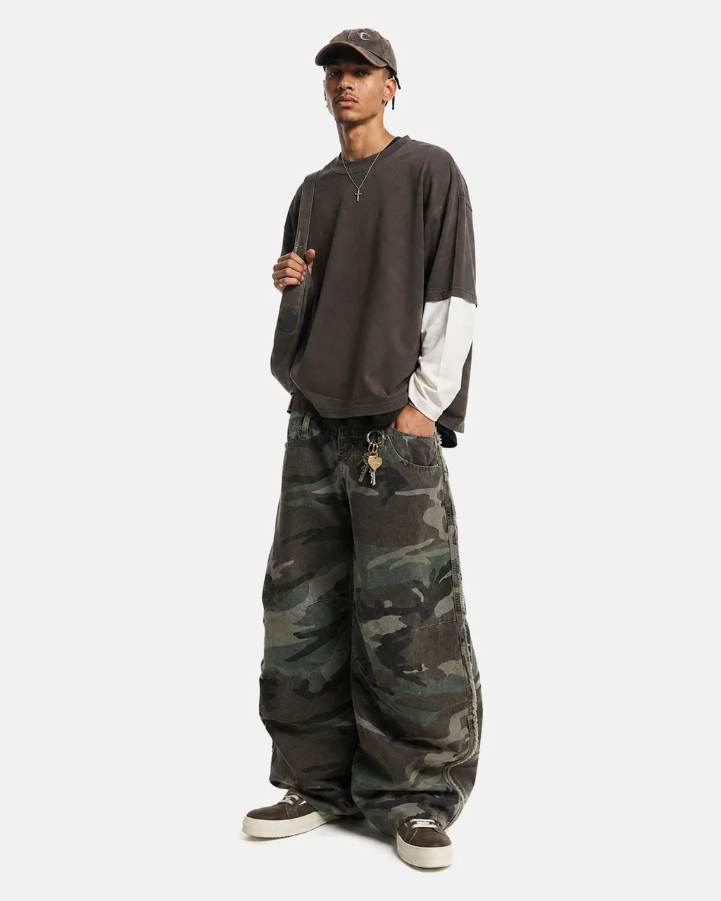 Double Waist Camo Cargo Pants | Inflation Streetwear