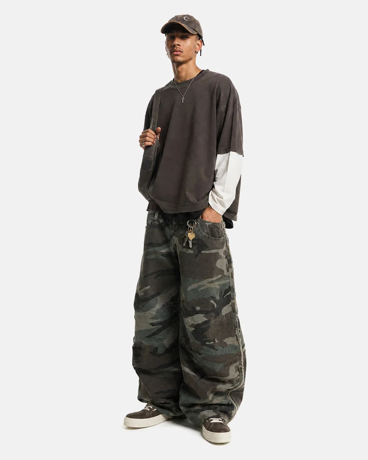 Double Waist Camo Cargo Pants | Inflation Streetwear
