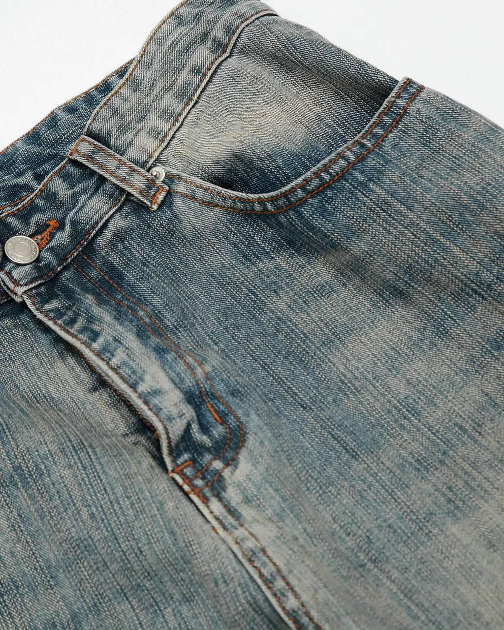 Washed  Bamboo Weave Baggy Bootcut Jeans | Inflation Streetwear