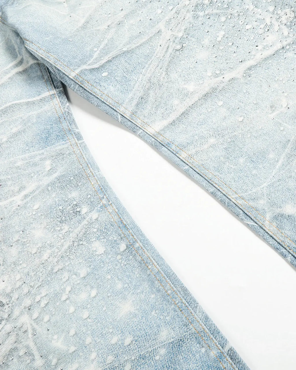 Rhinestone Lightning Baggy Barrel Jeans | Inflation Streetwear