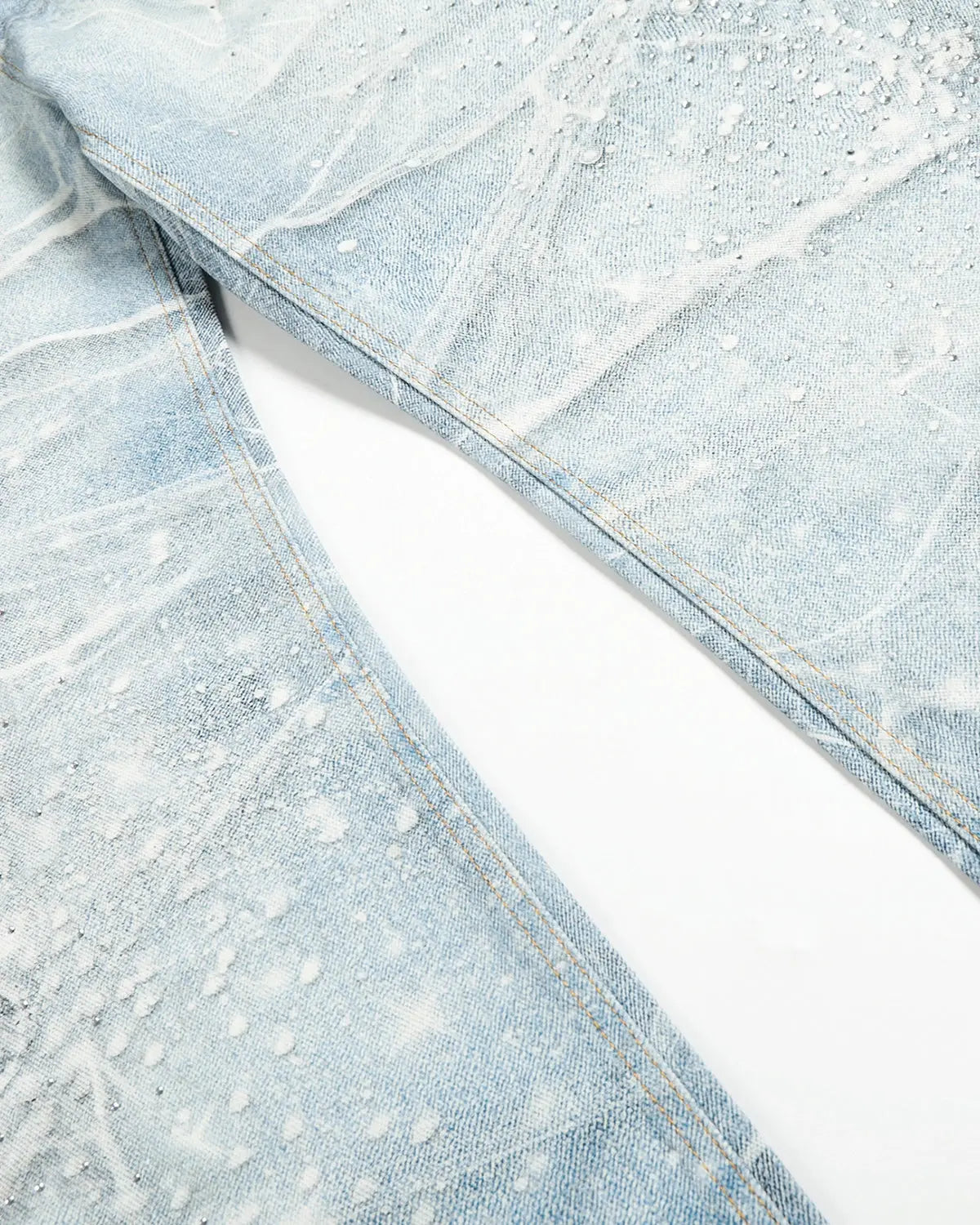 Rhinestone Lightning Baggy Barrel Jeans | Inflation Streetwear
