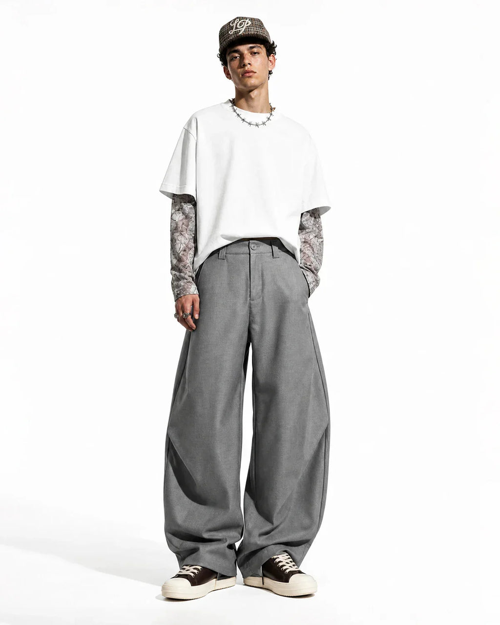 Pleated Barrel Tailored Pants | Inflation Streetwear