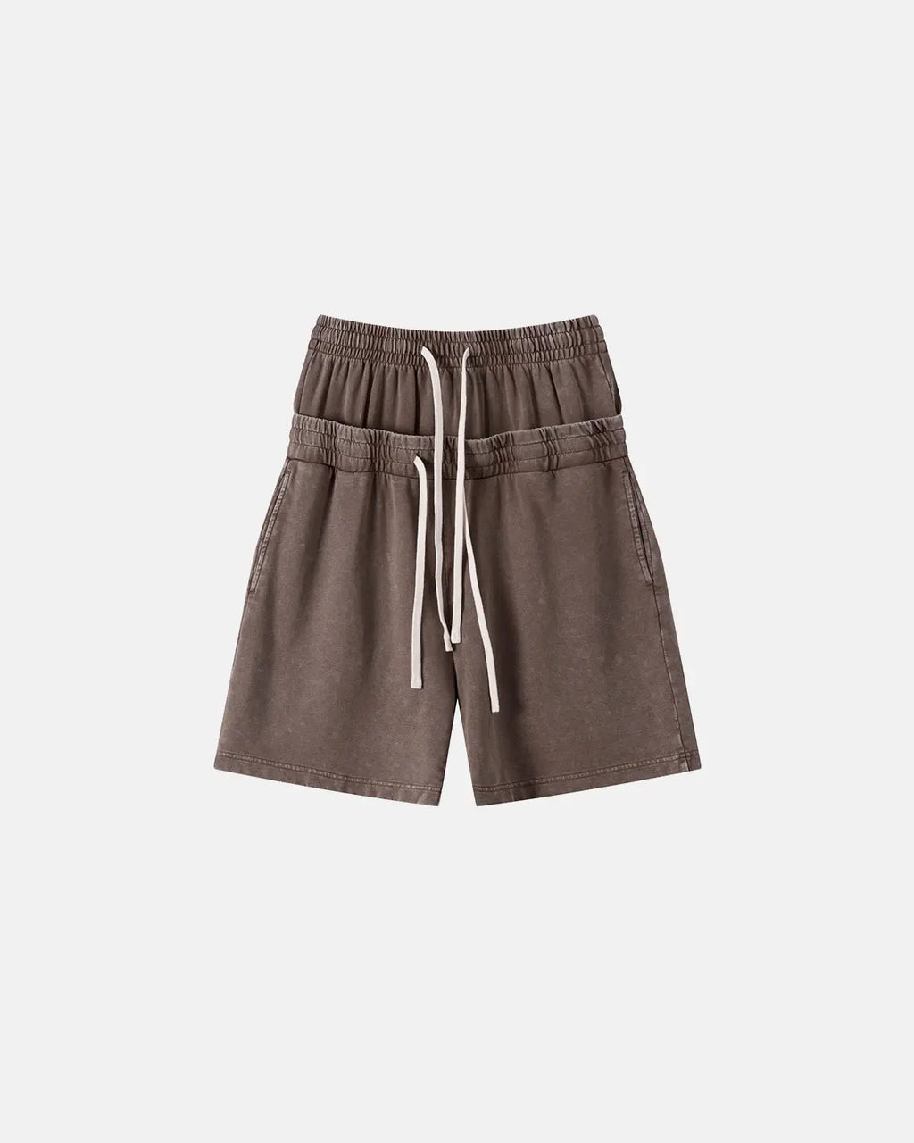 Double Waist Acid Wash Sweat Shorts | Inflation Streetwear