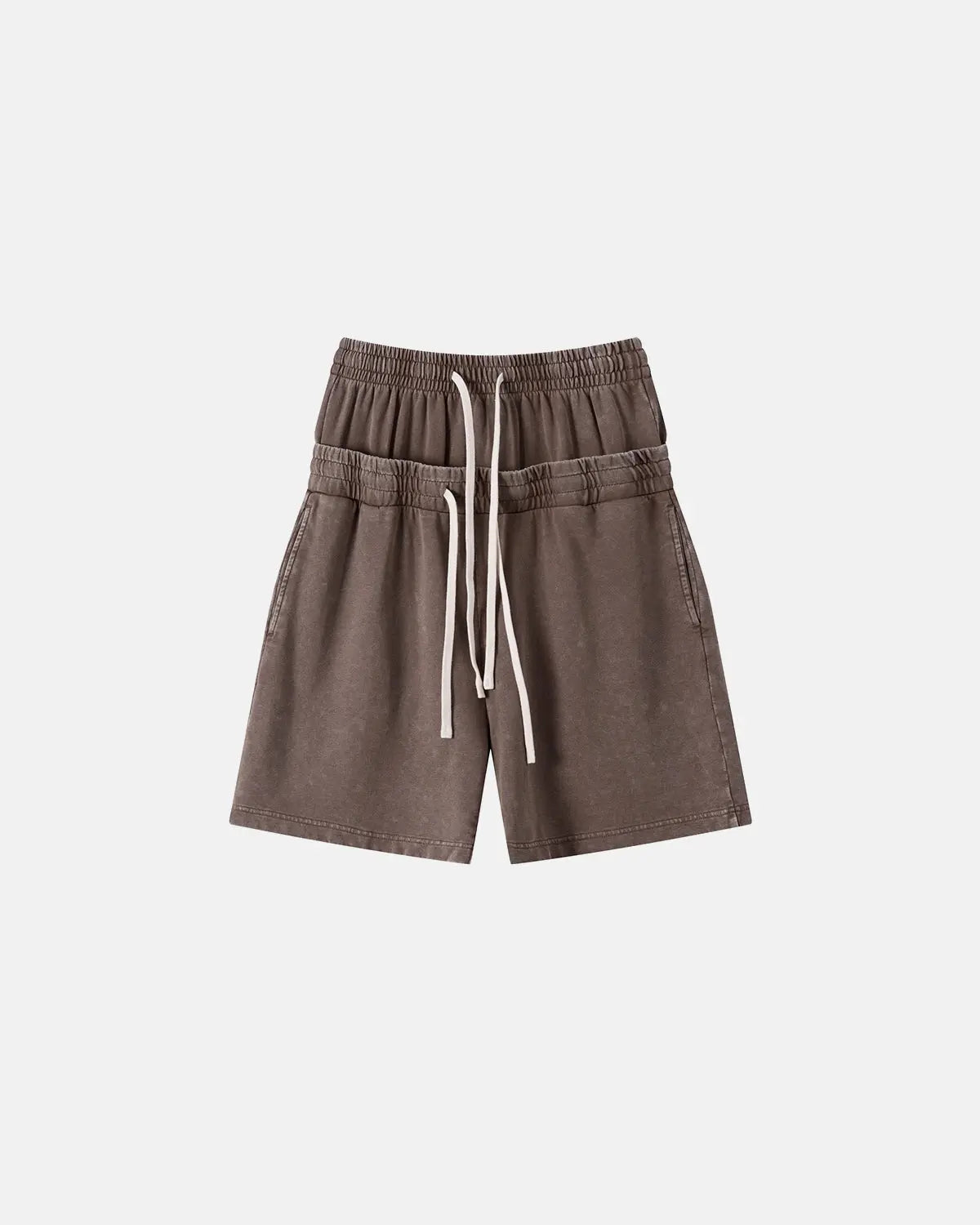 Double Waist Acid Wash Sweat Shorts | Inflation Streetwear