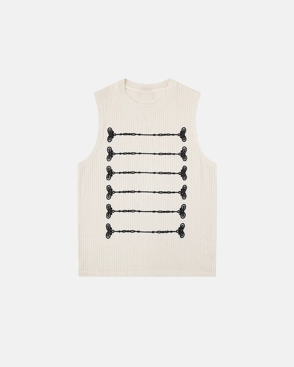 Embroidered Knit Tank Top | Inflation Streetwear