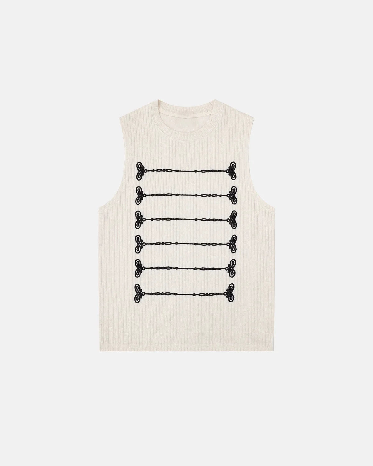 Embroidered Knit Tank Top | Inflation Streetwear