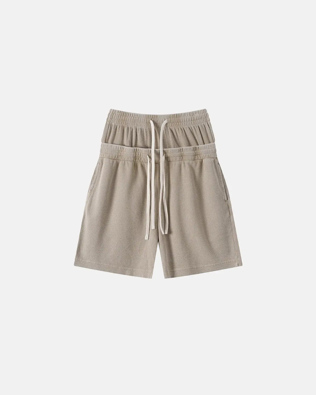 Double Waist Acid Wash Waffle Shorts | Inflation Streetwear