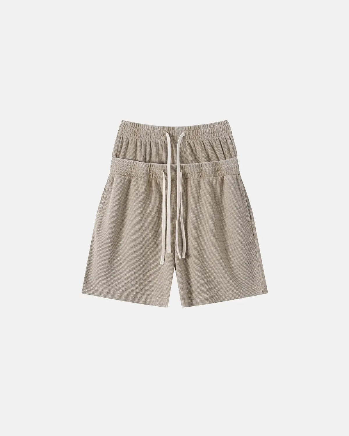 Double Waist Acid Wash Waffle Shorts | Inflation Streetwear