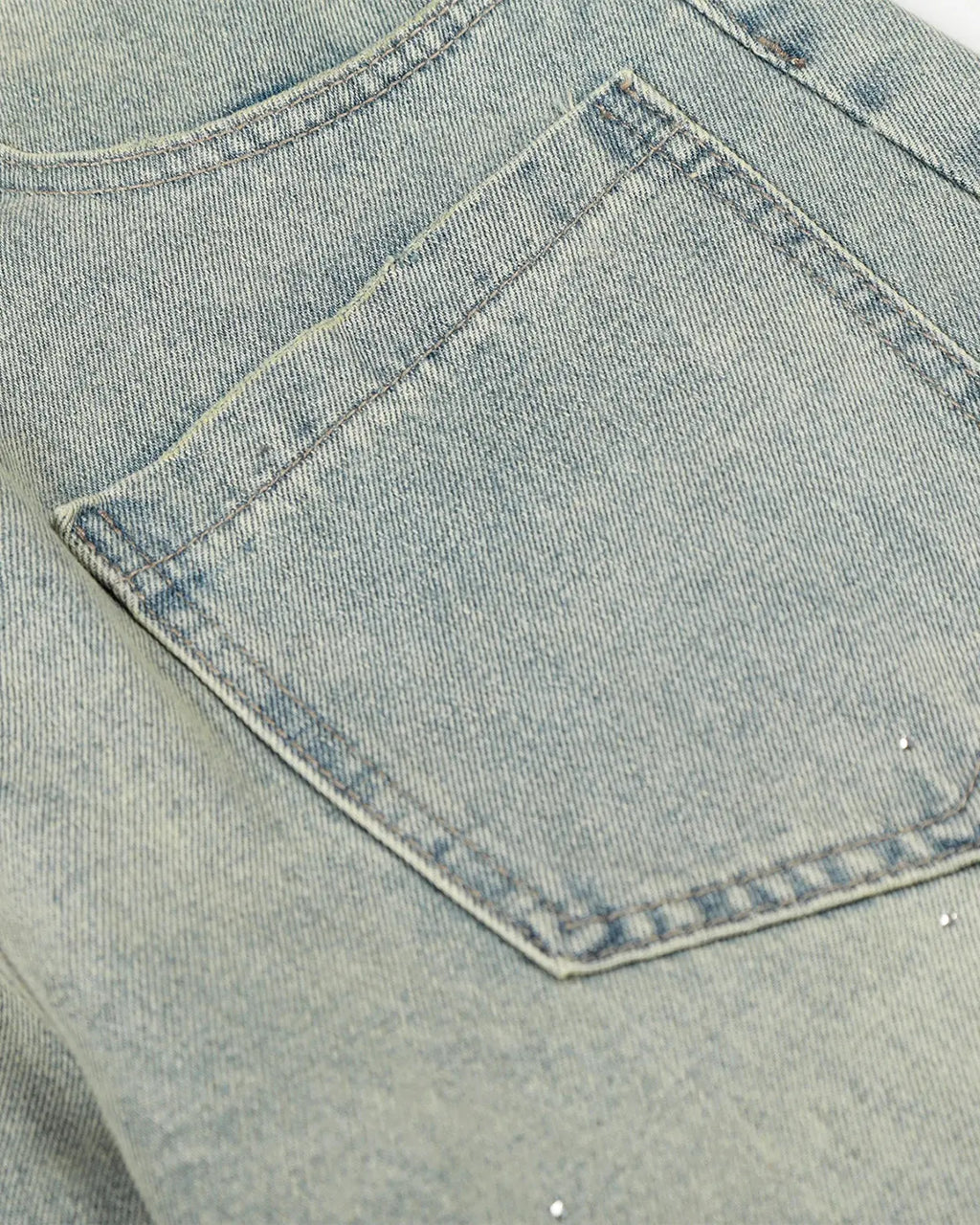 Acid Wash Rhinestone Baggy Jeans | Inflation Streetwear