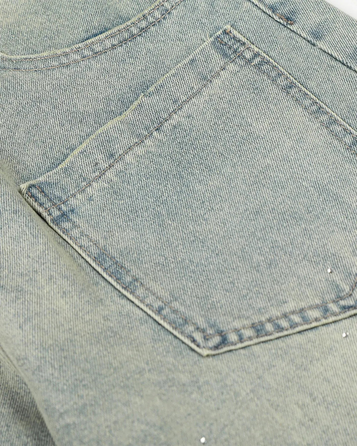 Acid Wash Rhinestone Baggy Jeans | Inflation Streetwear