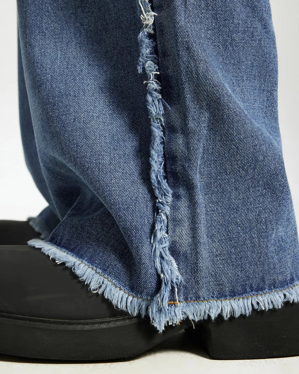 Blue Frayed Acid Wash Pants | Inflation Streetwear