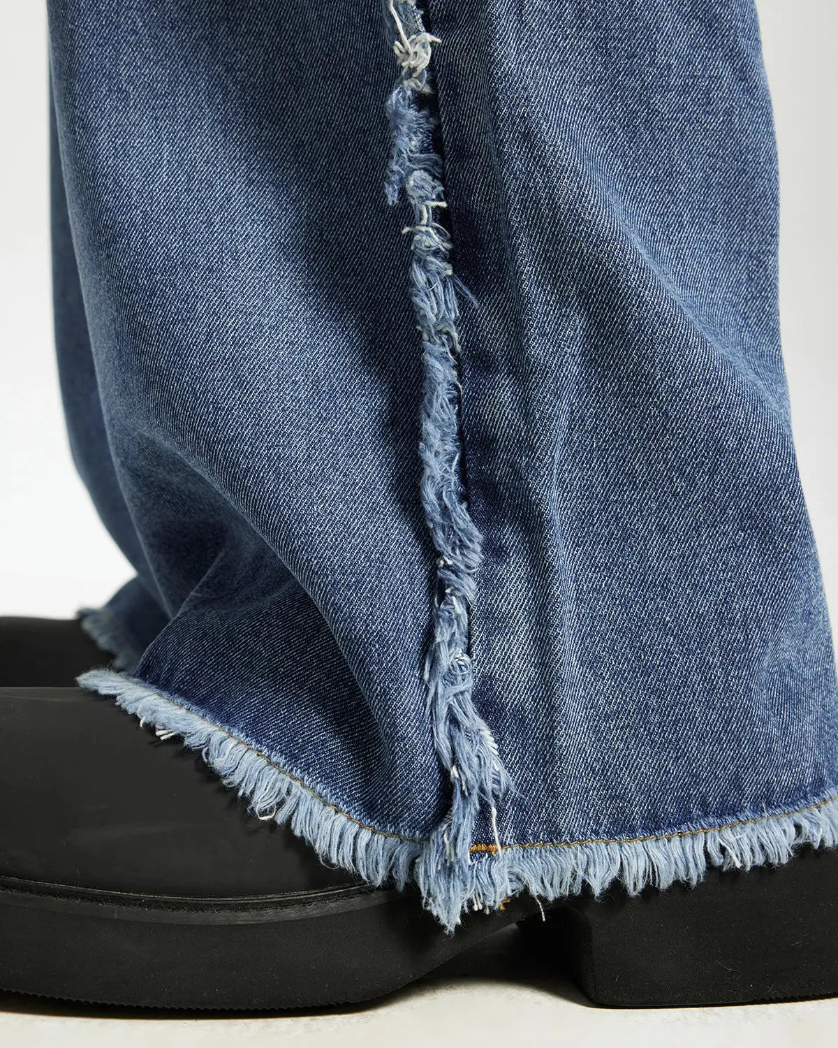 Blue Frayed Acid Wash Pants | Inflation Streetwear