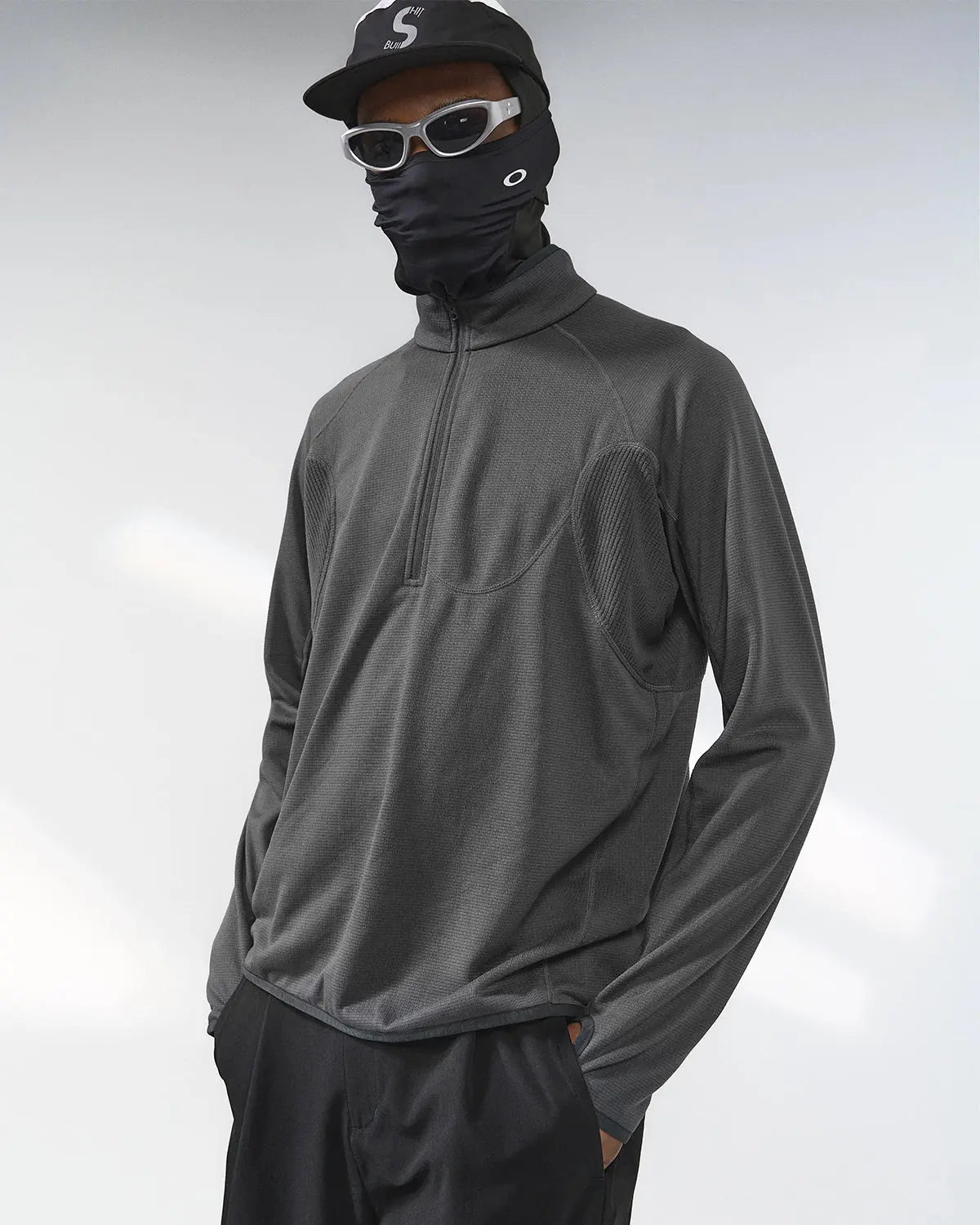 Breathable Grid Fleece Half-Zip Sweatshirt | Inflation Streetwear