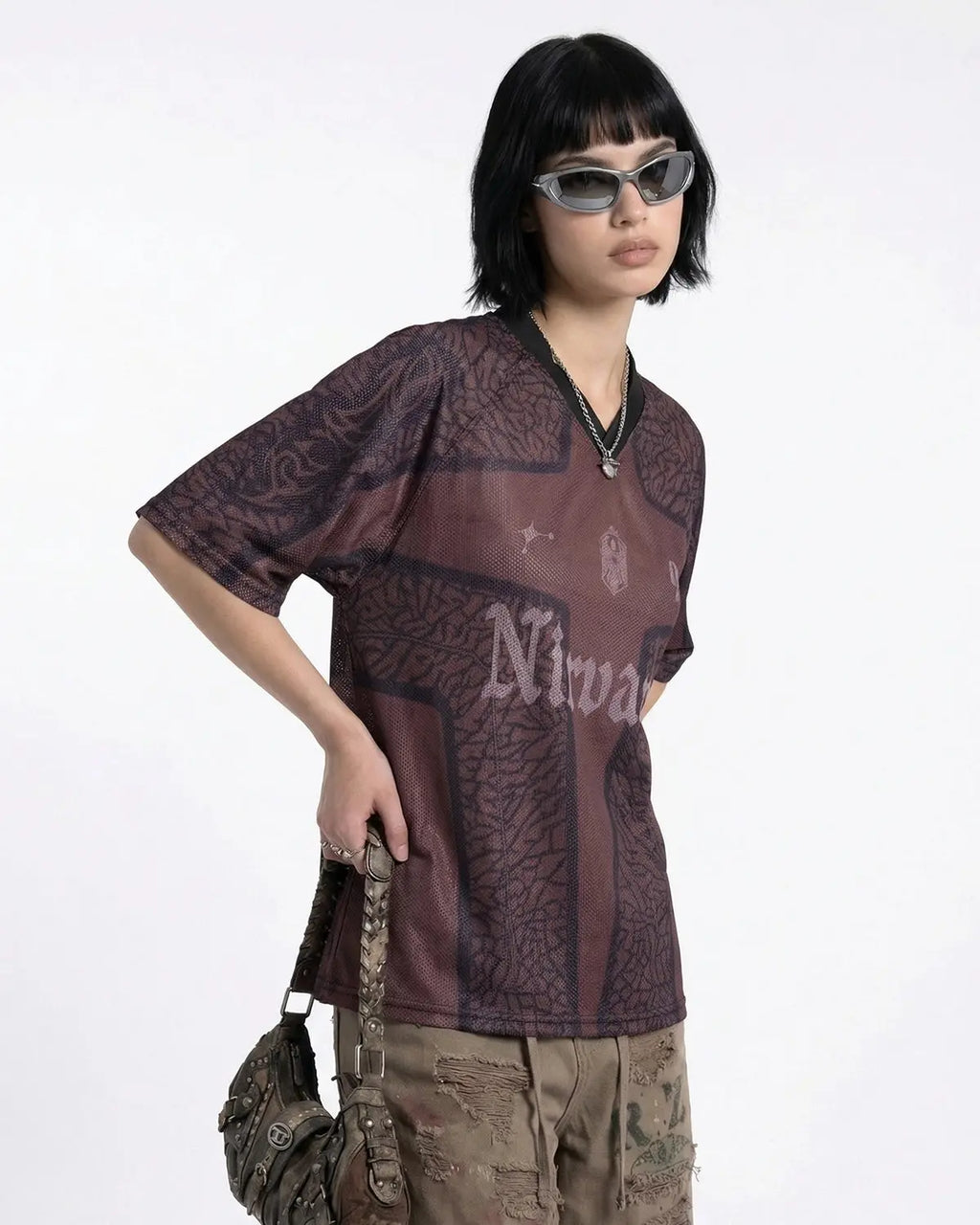 Tribal Pattern Mesh Jersey | Inflation Streetwear