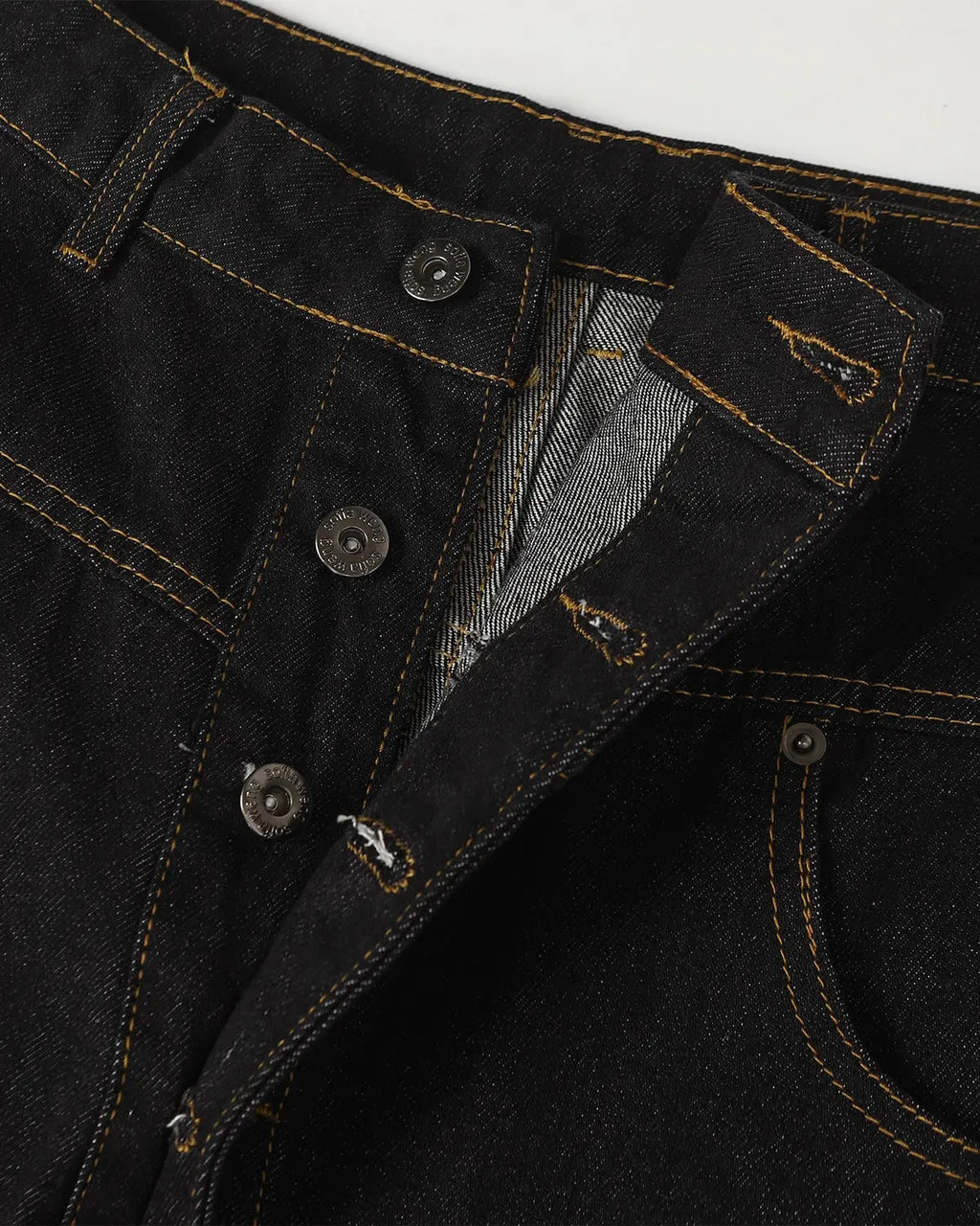 Buttons Up Raw Baggy Jeans | Inflation Streetwear