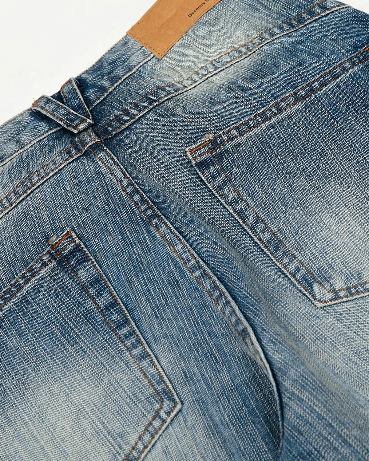 Acid Wash Whisker Bamboo Weave Jeans | Inflation Streetwear