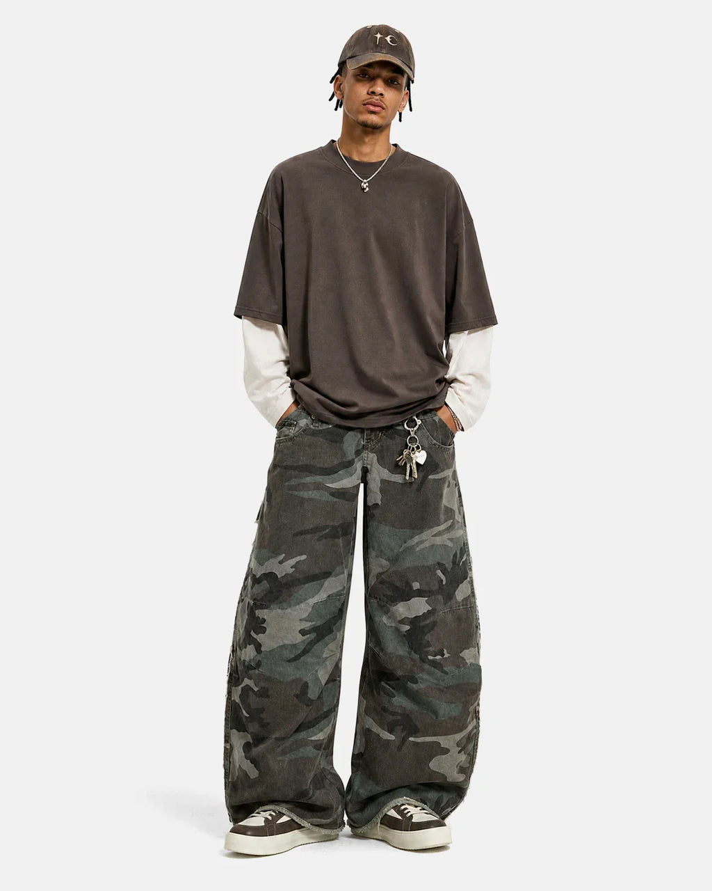 Double Waist Camo Cargo Pants | Inflation Streetwear