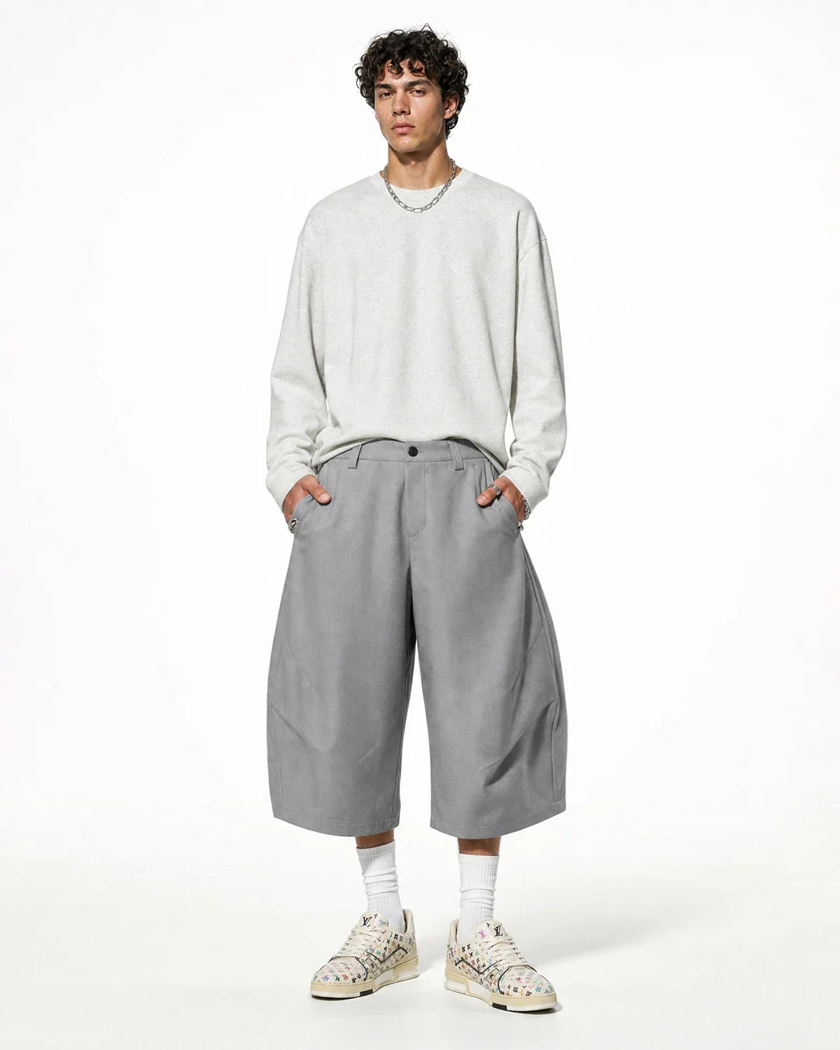 Pleated Barrel Tailored Bermuda Shorts | Inflation Streetwear