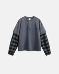 Distressed Plaid Layered Long Sleeve Tees | Inflation Streetwear