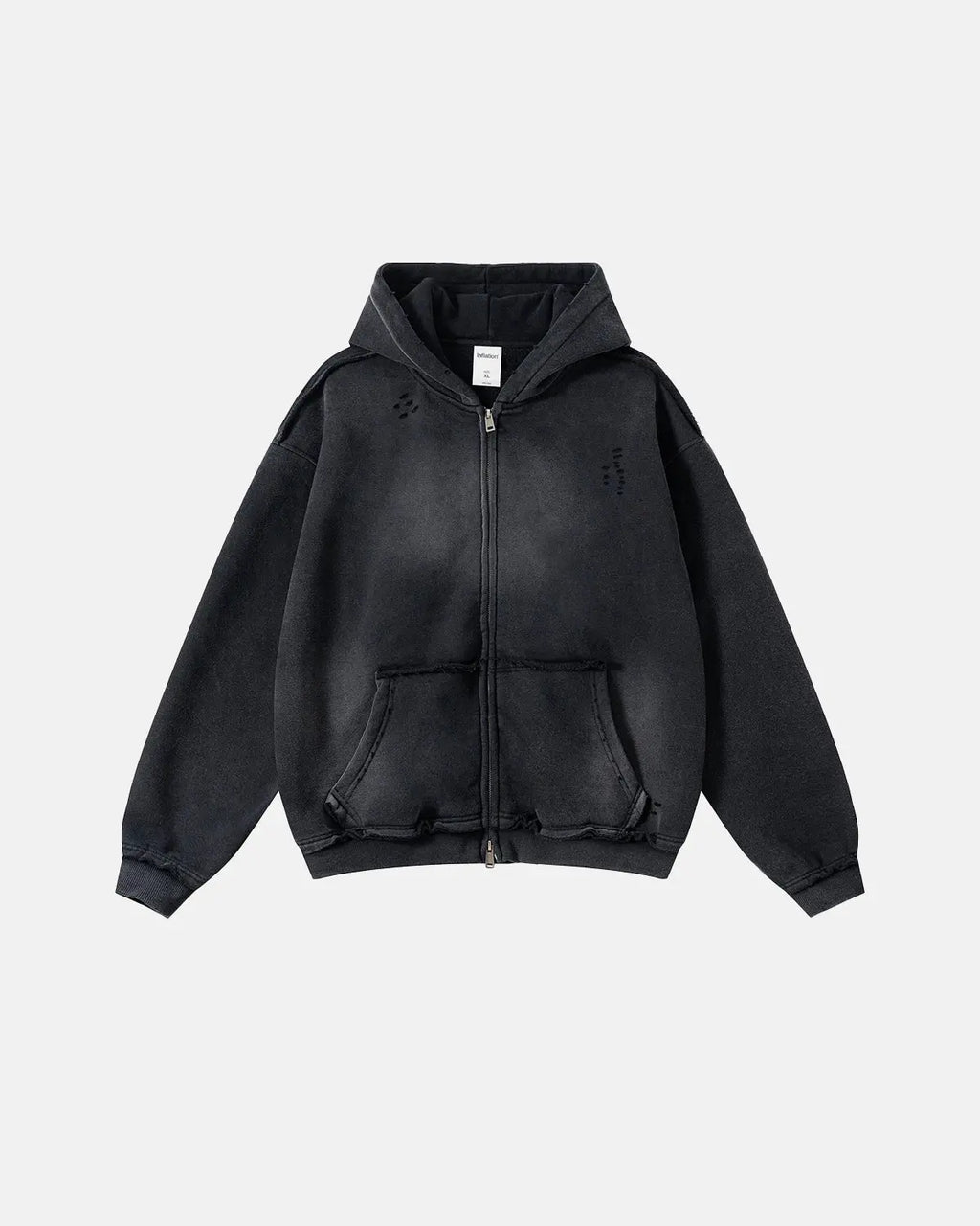 Monkey Wash Ripped Zip Up Hoodies | Inflation Streetwear
