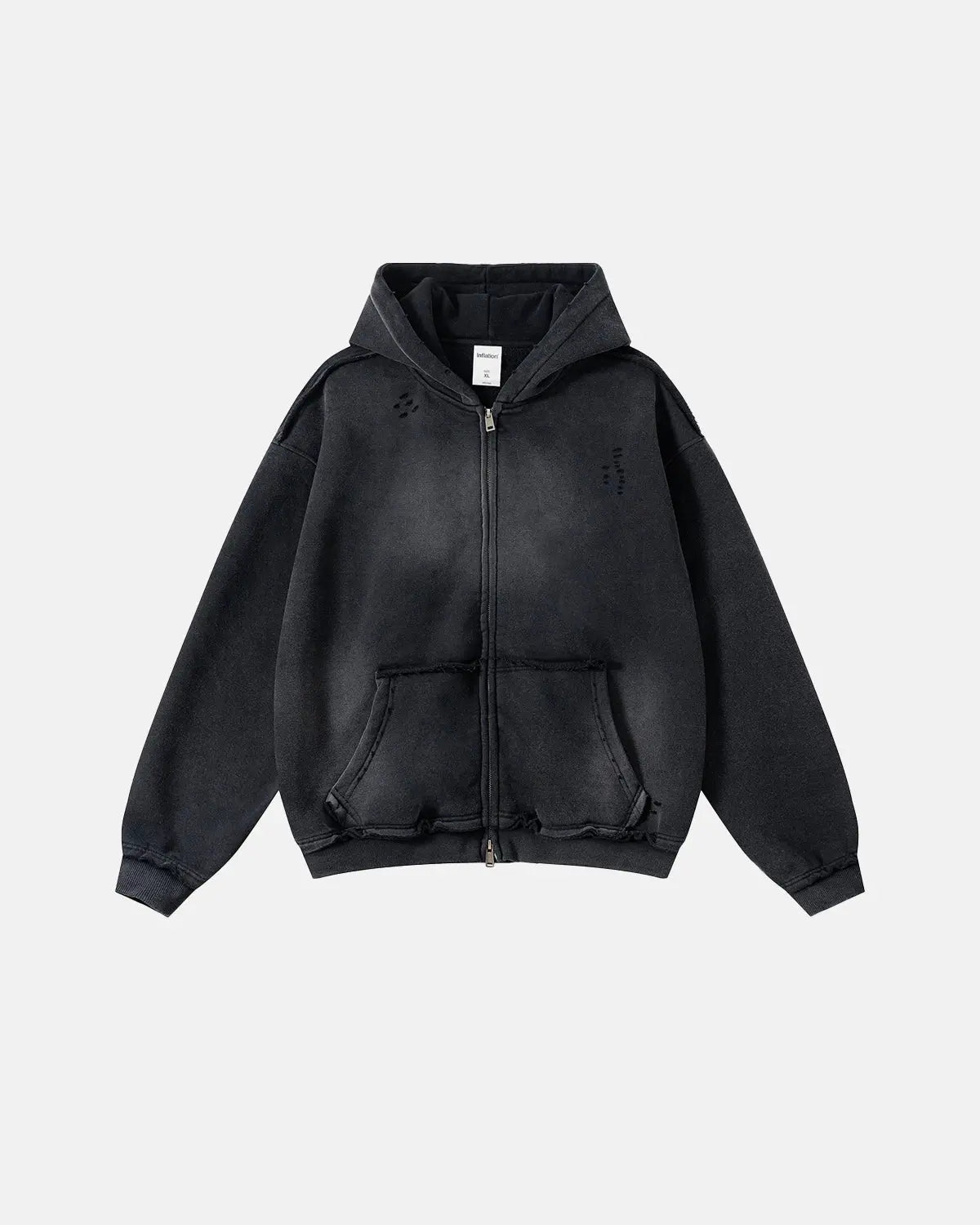 Monkey Wash Ripped Zip Up Hoodies | Inflation Streetwear