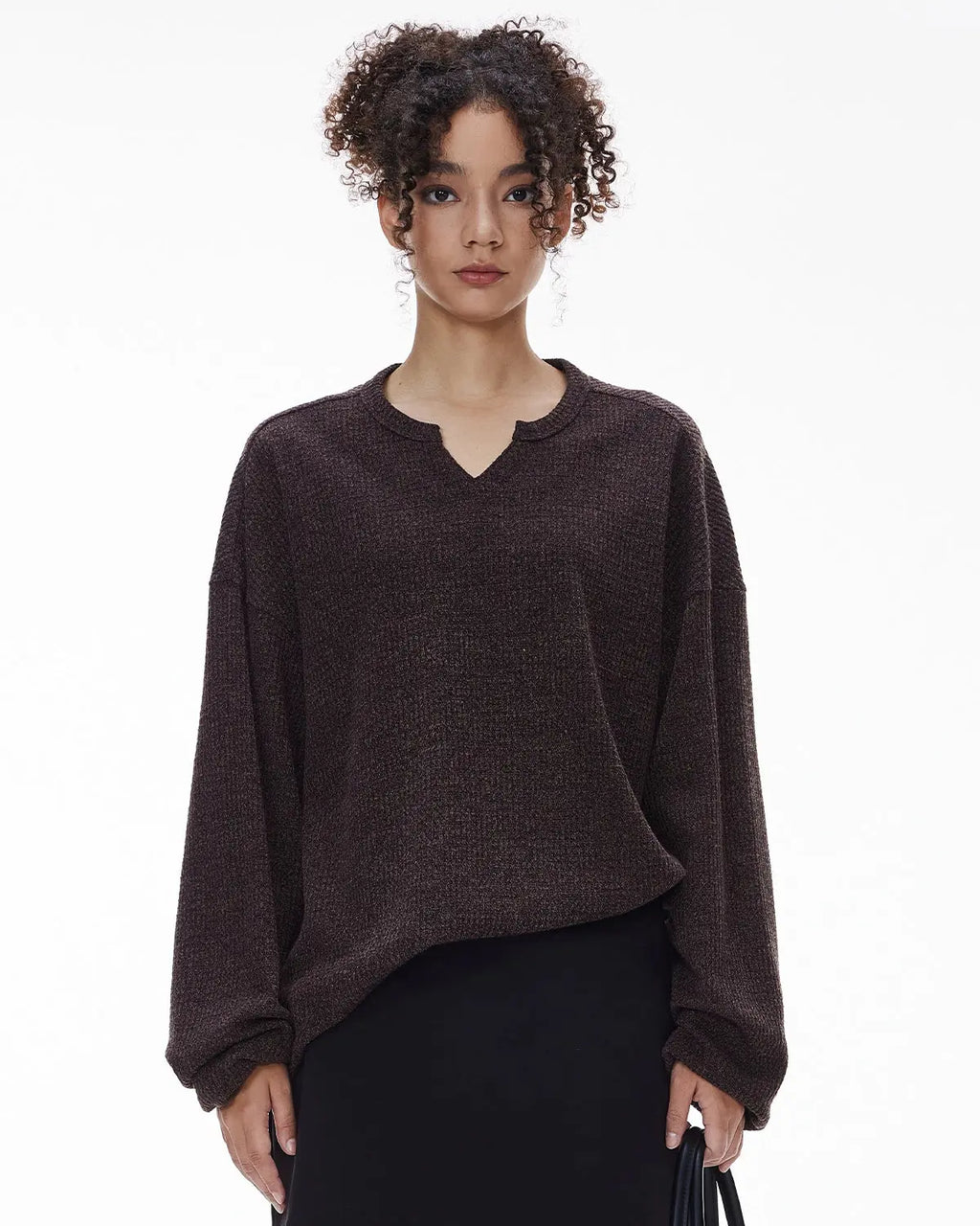 V-neck Long Sleeve Waffle Tees | Inflation Streetwear