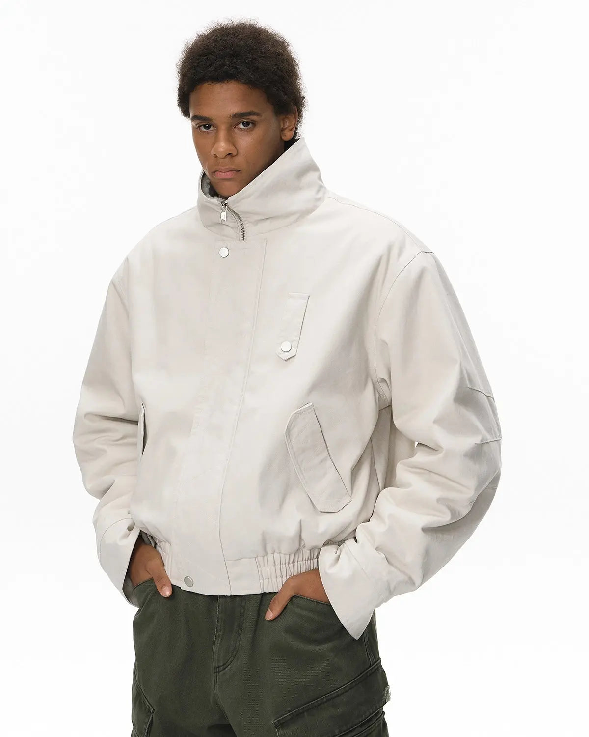 Faux Shearling Lining Lambswool Jacket | Inflation Streetwear