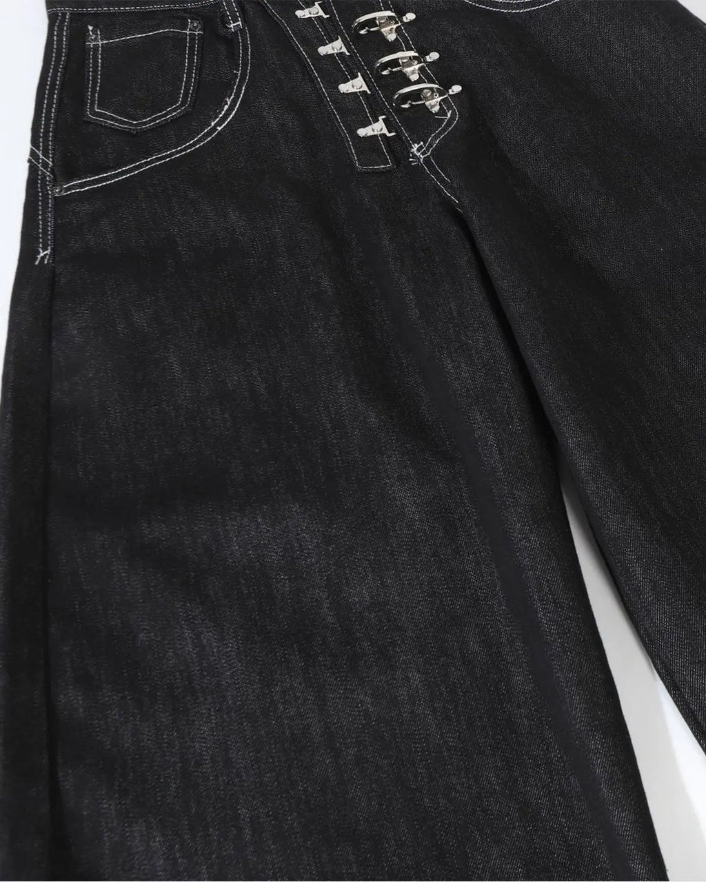 Raw Metal Clasp Baggy Jeans | Inflation Streetwear
