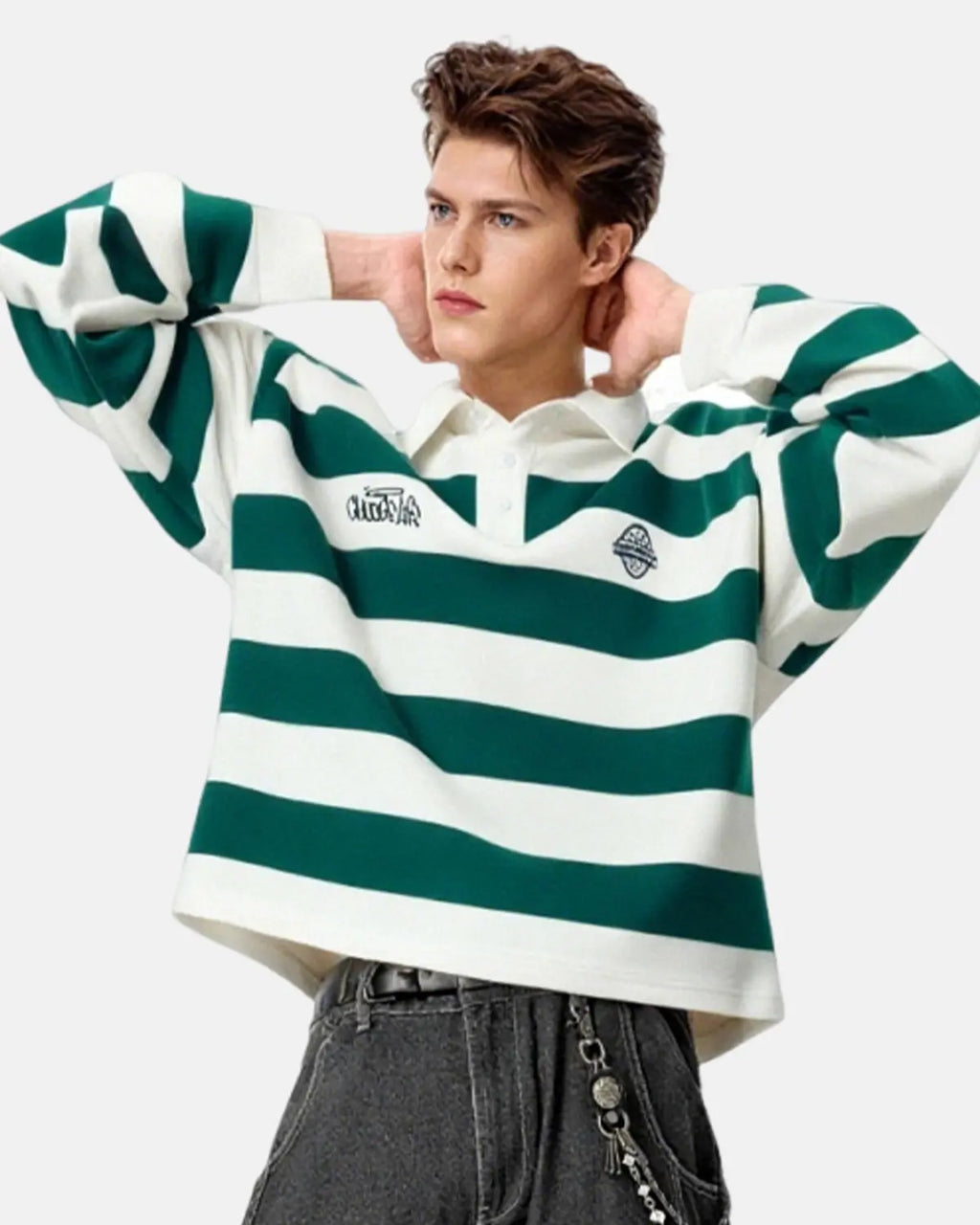 Green Rugby Polo Shirt | Inflation Streetwear