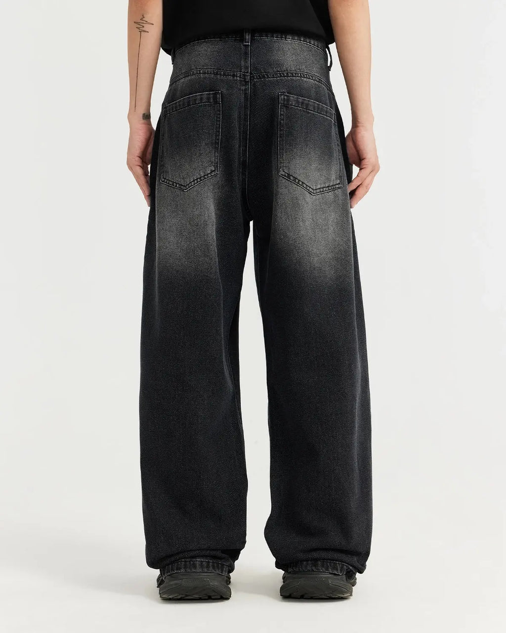 Black Washed Baggy Jeans | Inflation Streetwear
