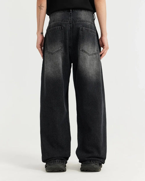 Black Washed Baggy Jeans | Inflation Streetwear