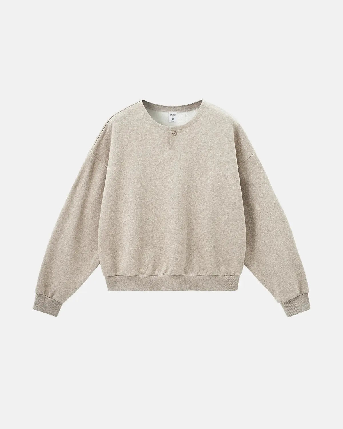 Boxy Fit Henley Collar Sweatshirt | Inflation Streetwear