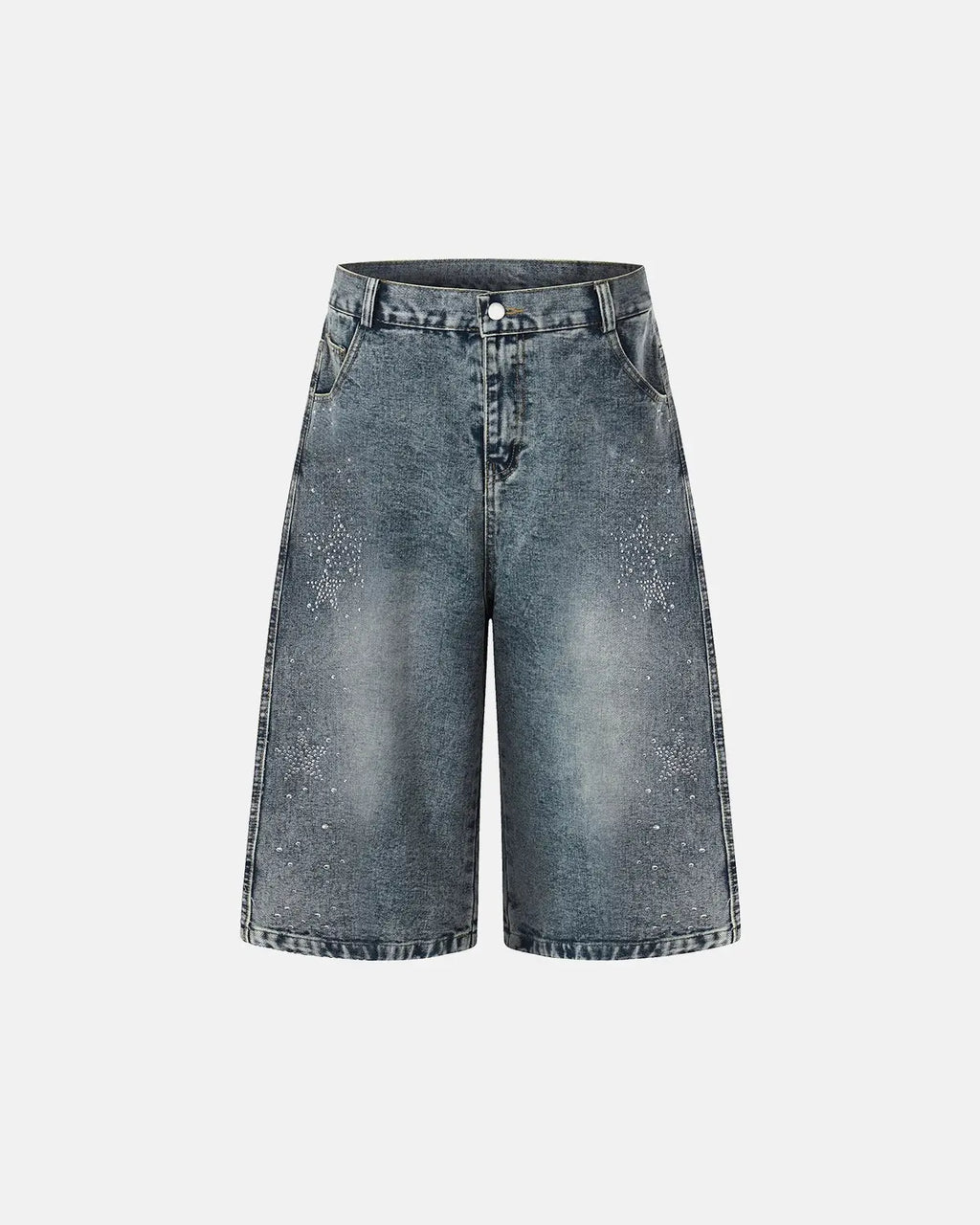 Star Rhinestone Denim Shorts | Inflation Streetwear