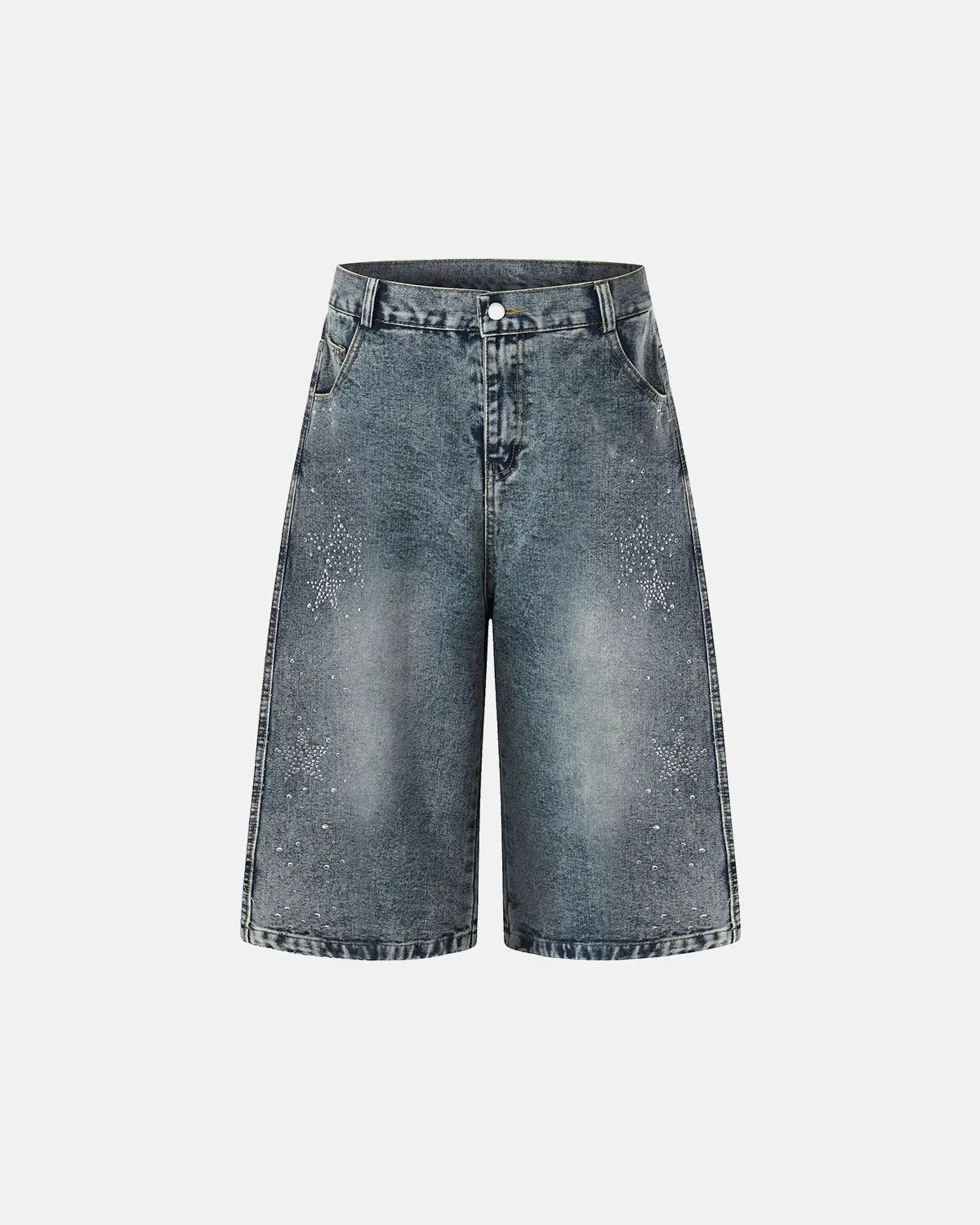 Star Rhinestone Denim Shorts | Inflation Streetwear