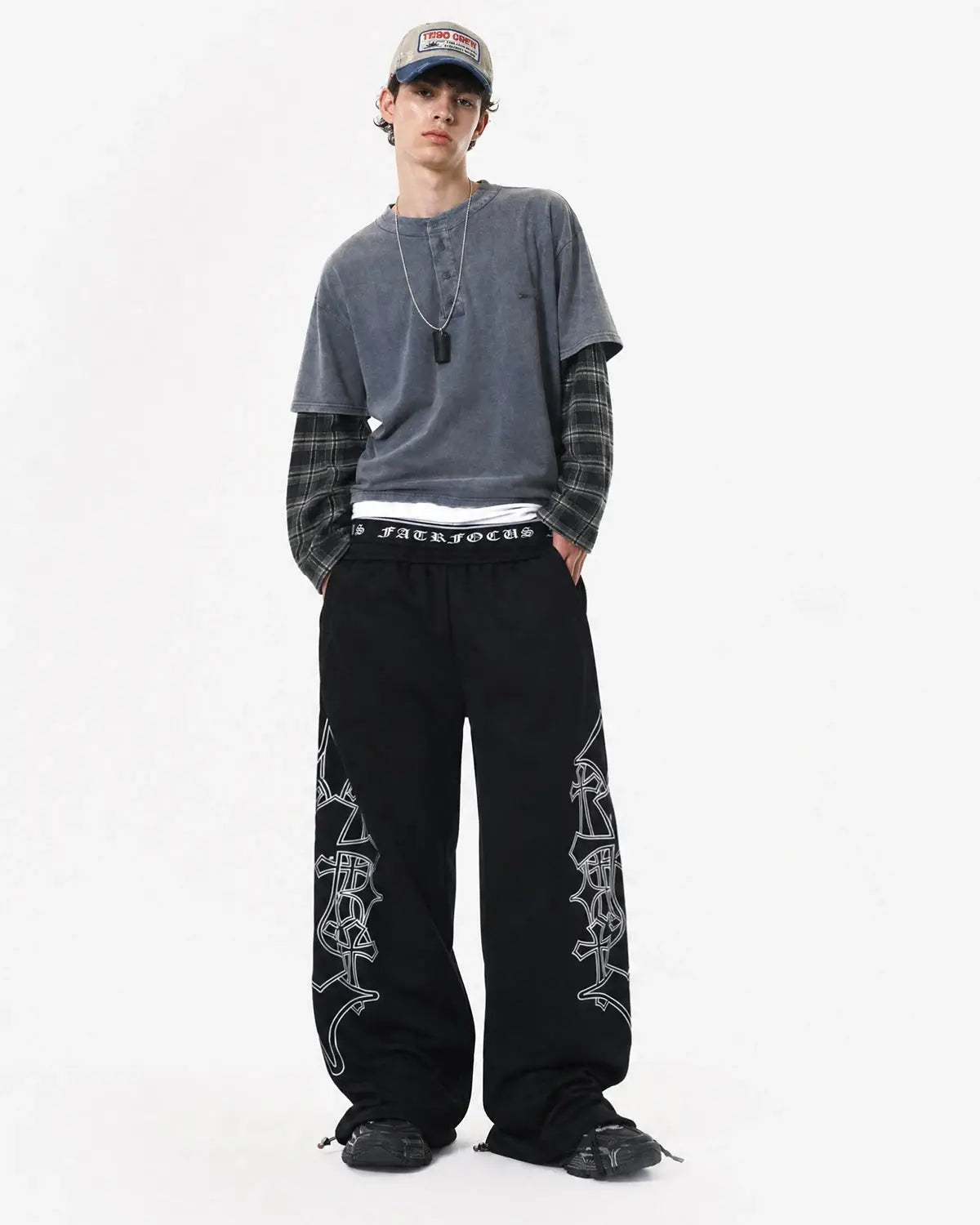 Gothic Layered Baggy Sweatpants | Inflation Streetwear