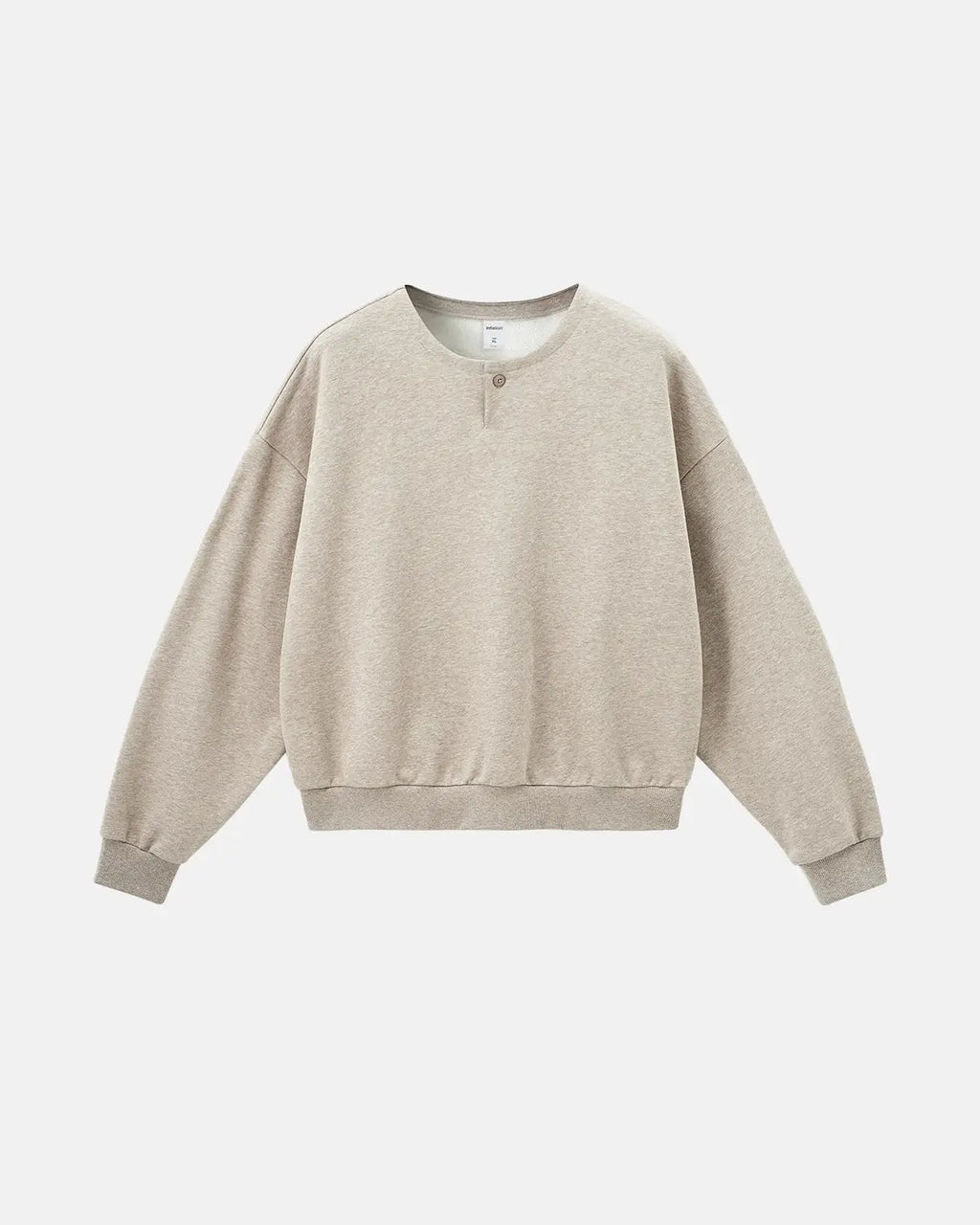 Boxy Fit Henley Collar Sweatshirt | Inflation Streetwear