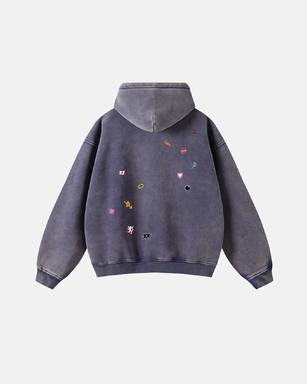 Funny Stickers Distressed Zip Up Hoodies | Inflation Streetwear