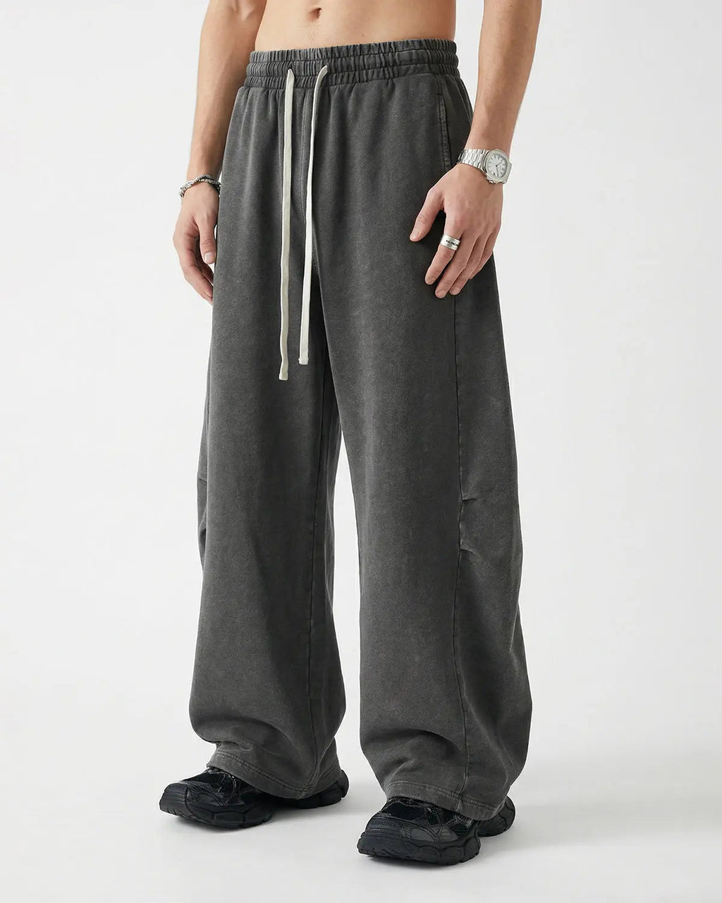 Distressed Acid Washed Barrel Sweatpant | Inflation Streetwear