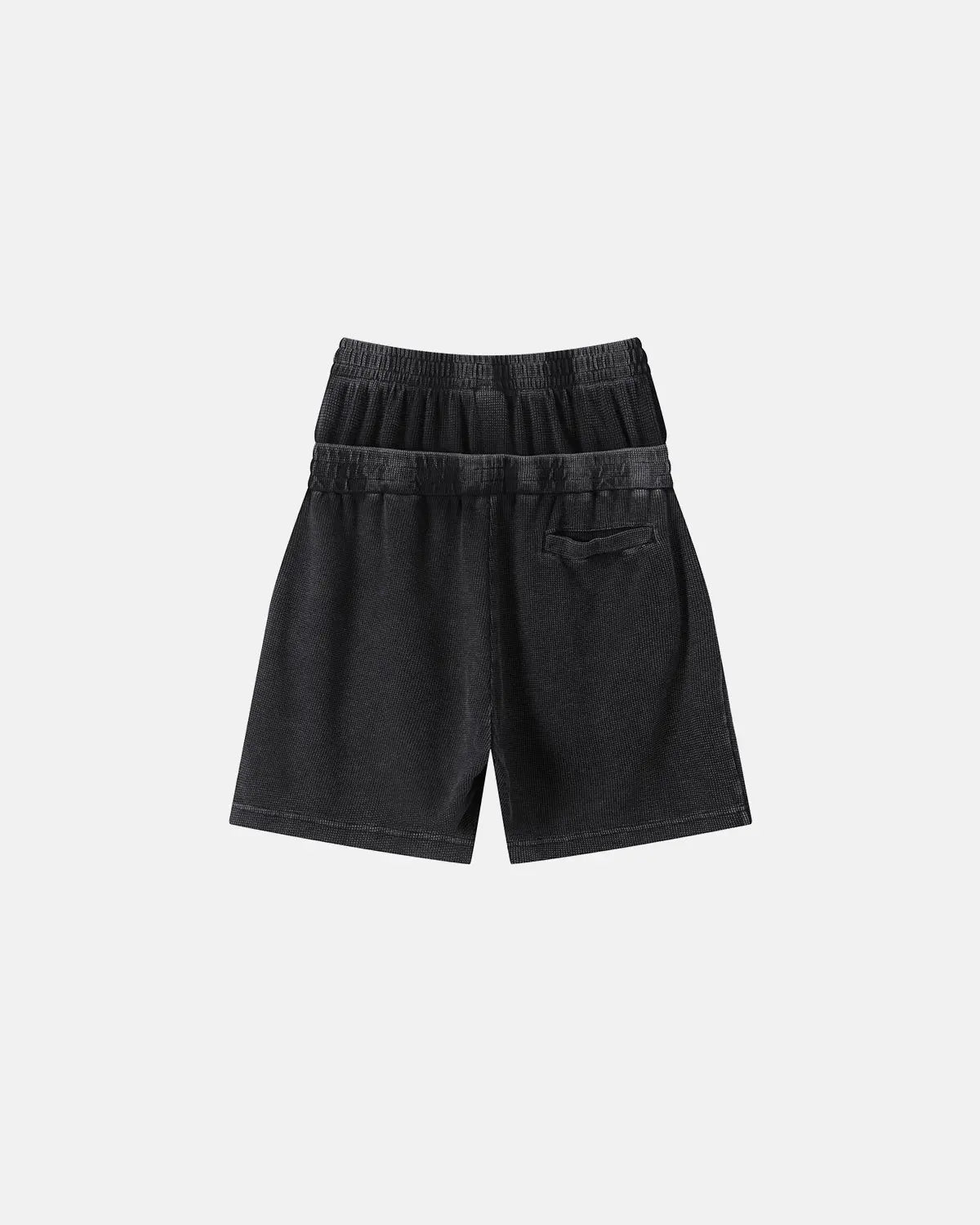 Double Waist Acid Wash Waffle Shorts | Inflation Streetwear