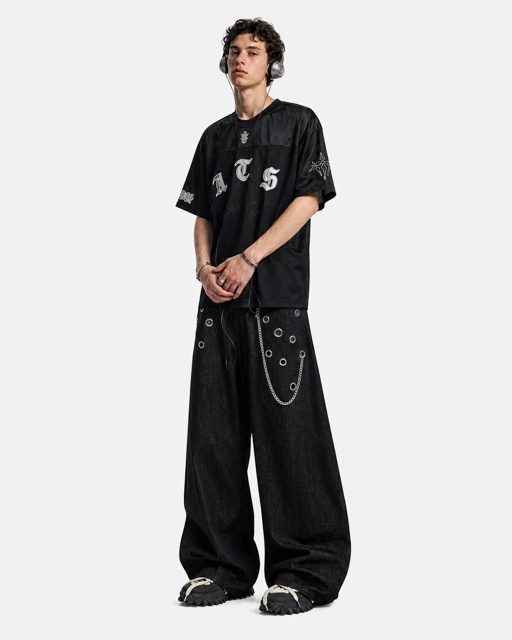Gothic Embroidered Mesh Jersey | Inflation Streetwear