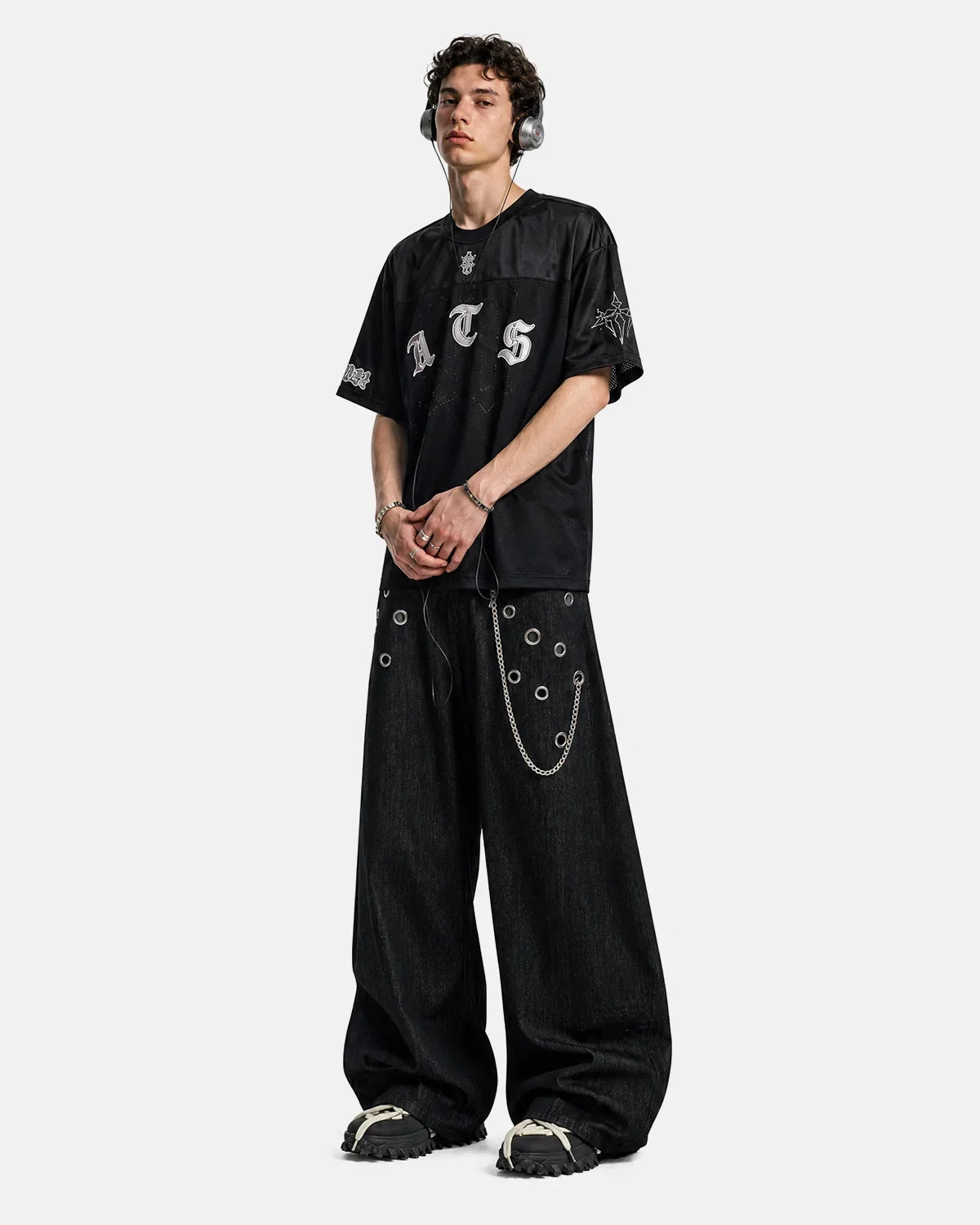 Gothic Embroidered Mesh Jersey | Inflation Streetwear