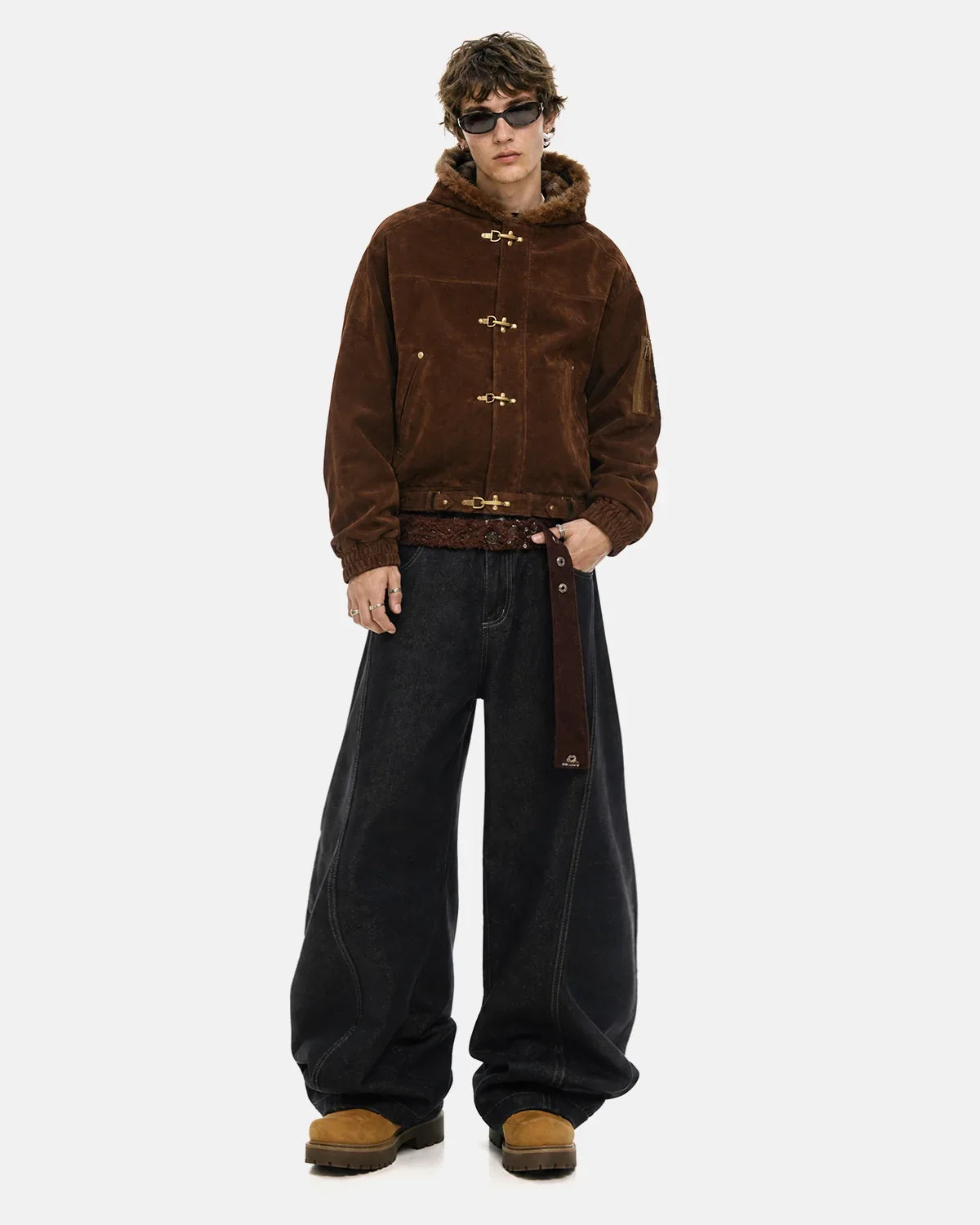 Faux Fur Lined Clasp Bomber Jacket | Inflation Streetwear