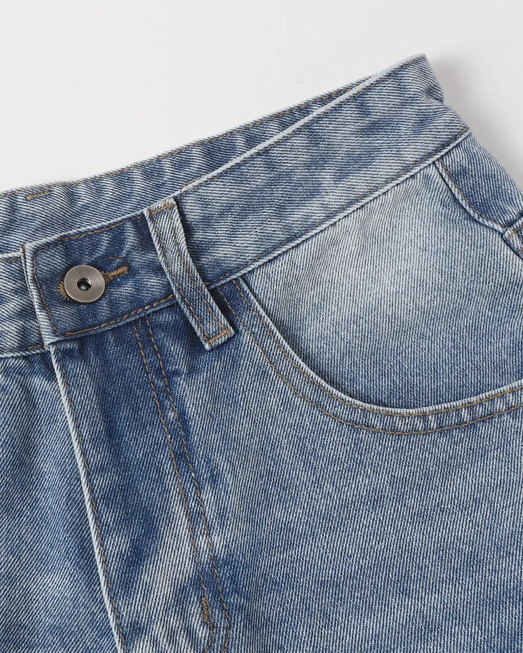 Ripped Mid-Length Washed Denim Shorts | Inflation Streetwear