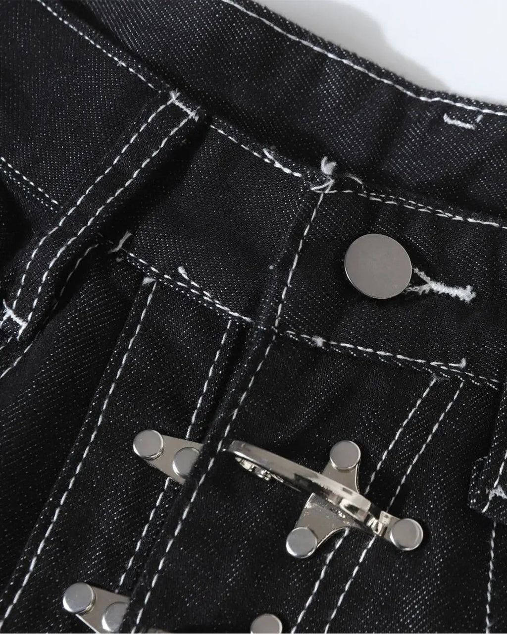 Raw Metal Clasp Baggy Jeans | Inflation Streetwear